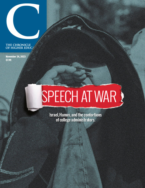 Chronicle Issue, November 24, 2023 - Speech at War - A student protesting.